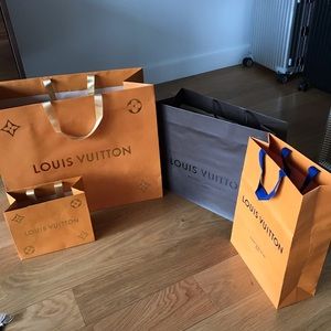 4 Authentic LV Louis Vuitton Shopping Bags